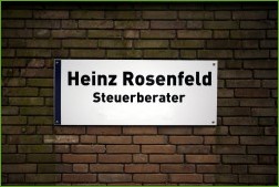 Schild: Steuerberater Rosenfeld